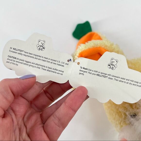 NWT Vintage KellyToy Easter Rabbit Bunny Plush Stuffed stuffie carrots 1997 - Picture 5 of 10